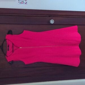 Lauren Ralph Lauren Hot Pink Zipper Front Fit & Flare Mini Dress Size 8